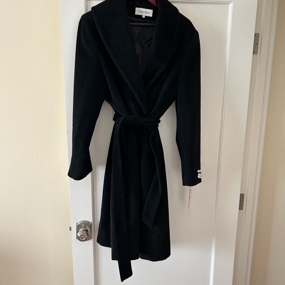 NWT Calvin Klein Angora Blend Wool Coat 14 - Picture 2 of 12